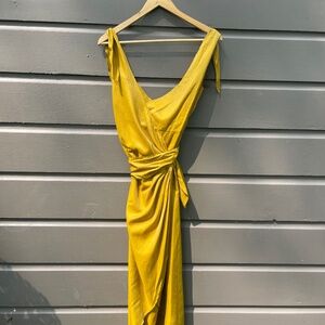 Free People Gold Wrap Dress